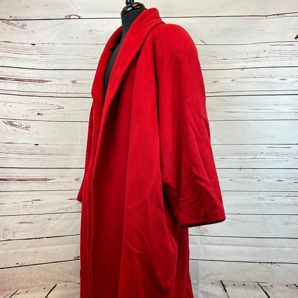 Andrea Behar Long Red jacket Overcoat OSFA - Picture 3 of 9